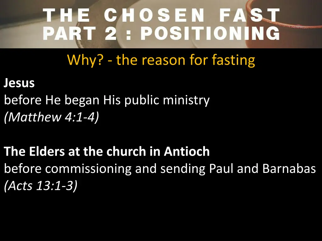 why the reason for fasting 3