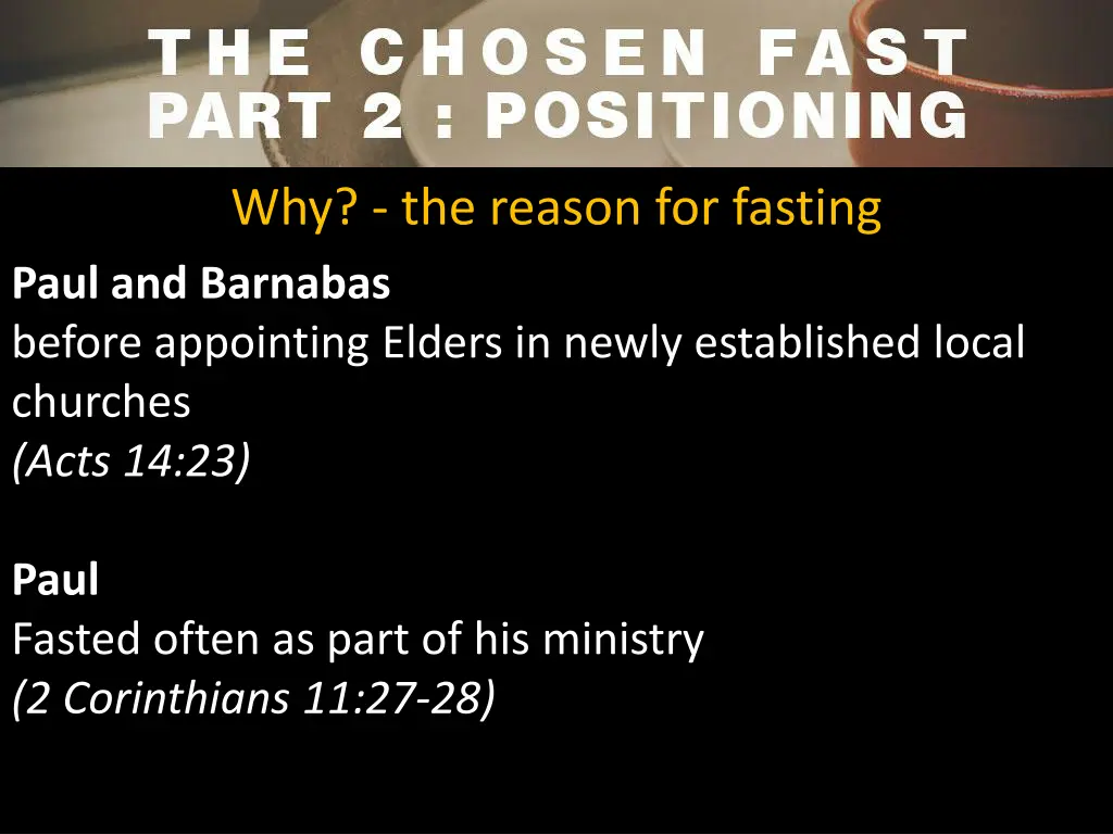 why the reason for fasting paul and barnabas