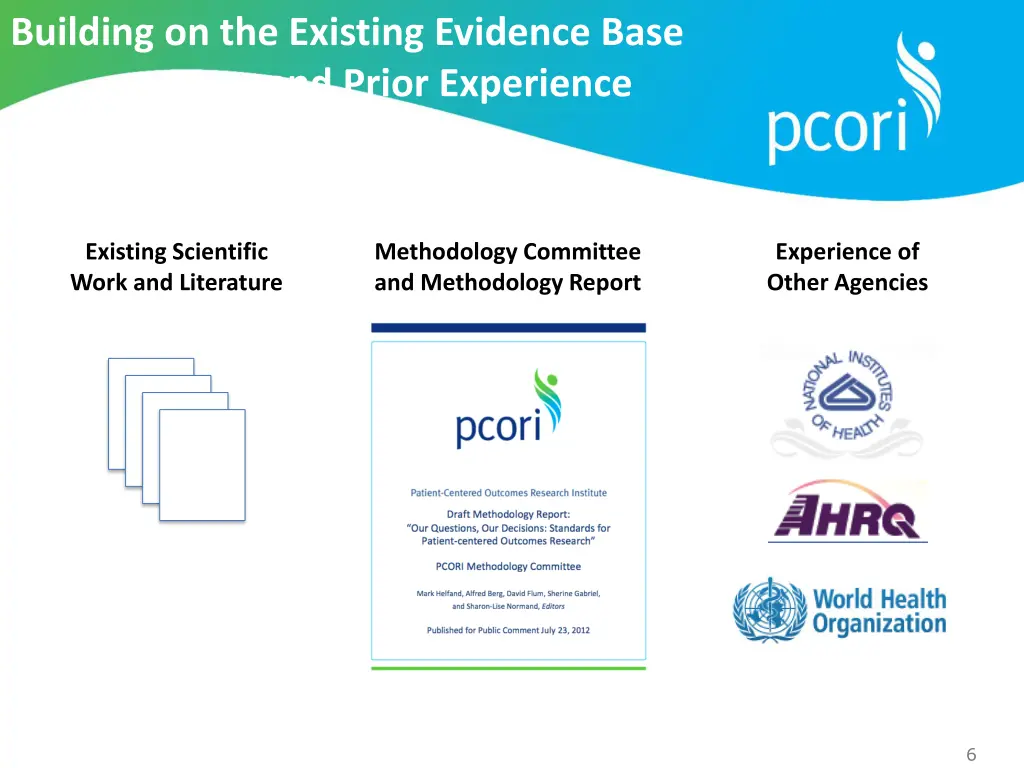 building on the existing evidence base and prior