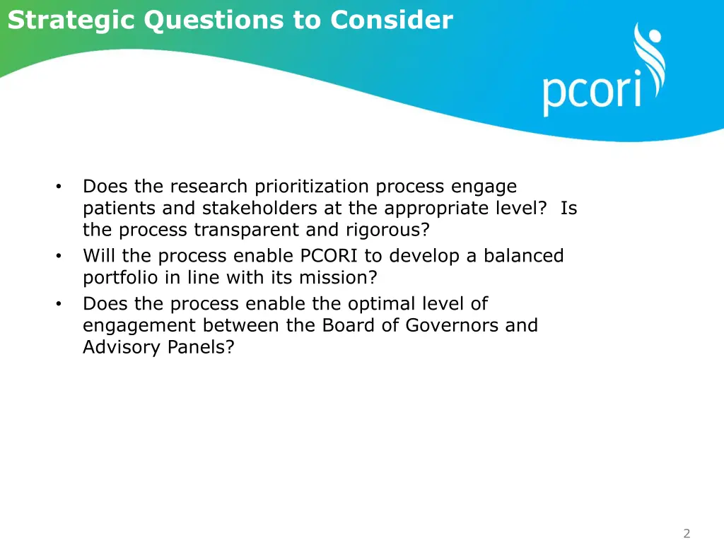 strategic questions to consider