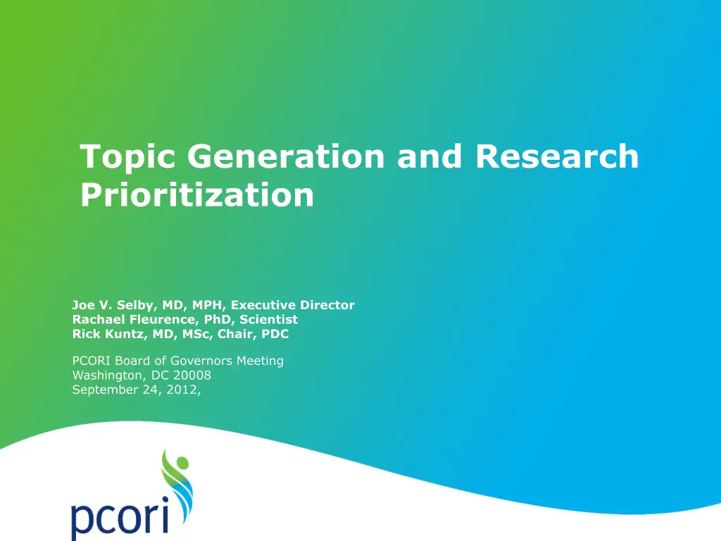 topic generation and research prioritization