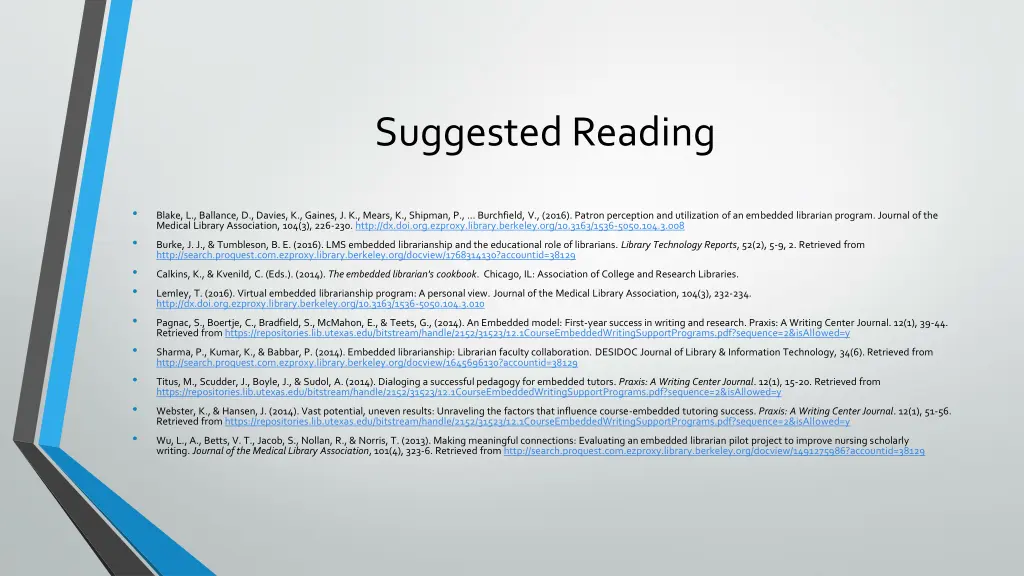 suggested reading