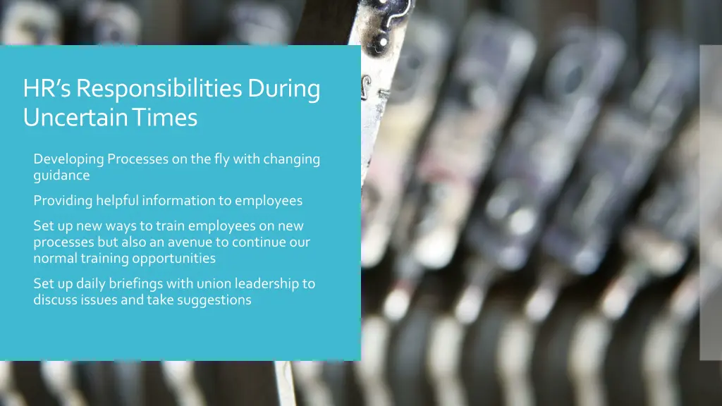 hr s responsibilities during uncertain times