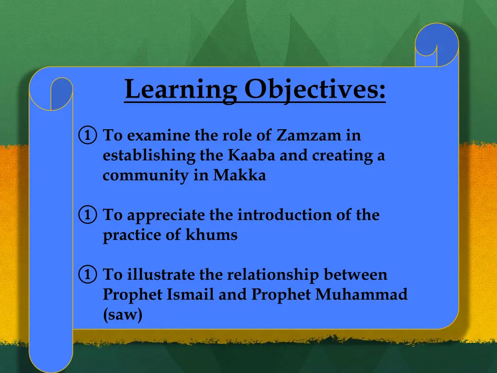 learning objectives