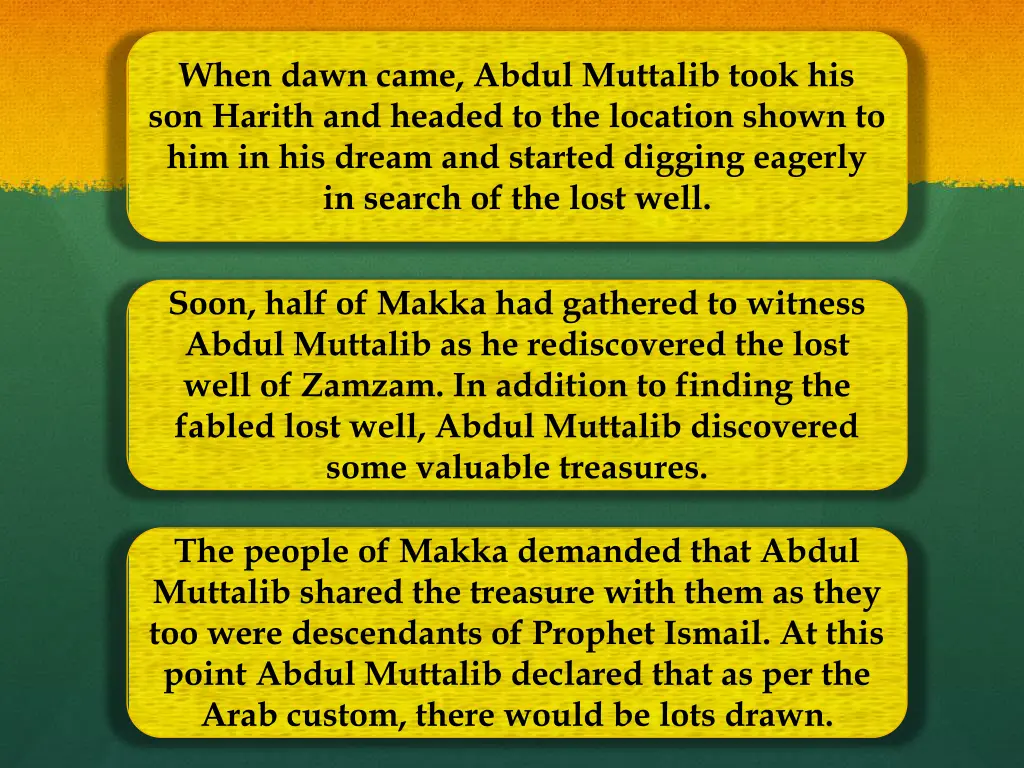 when dawn came abdul muttalib took his son harith