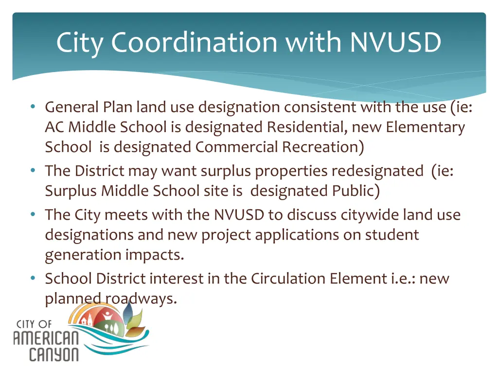 city coordination with nvusd
