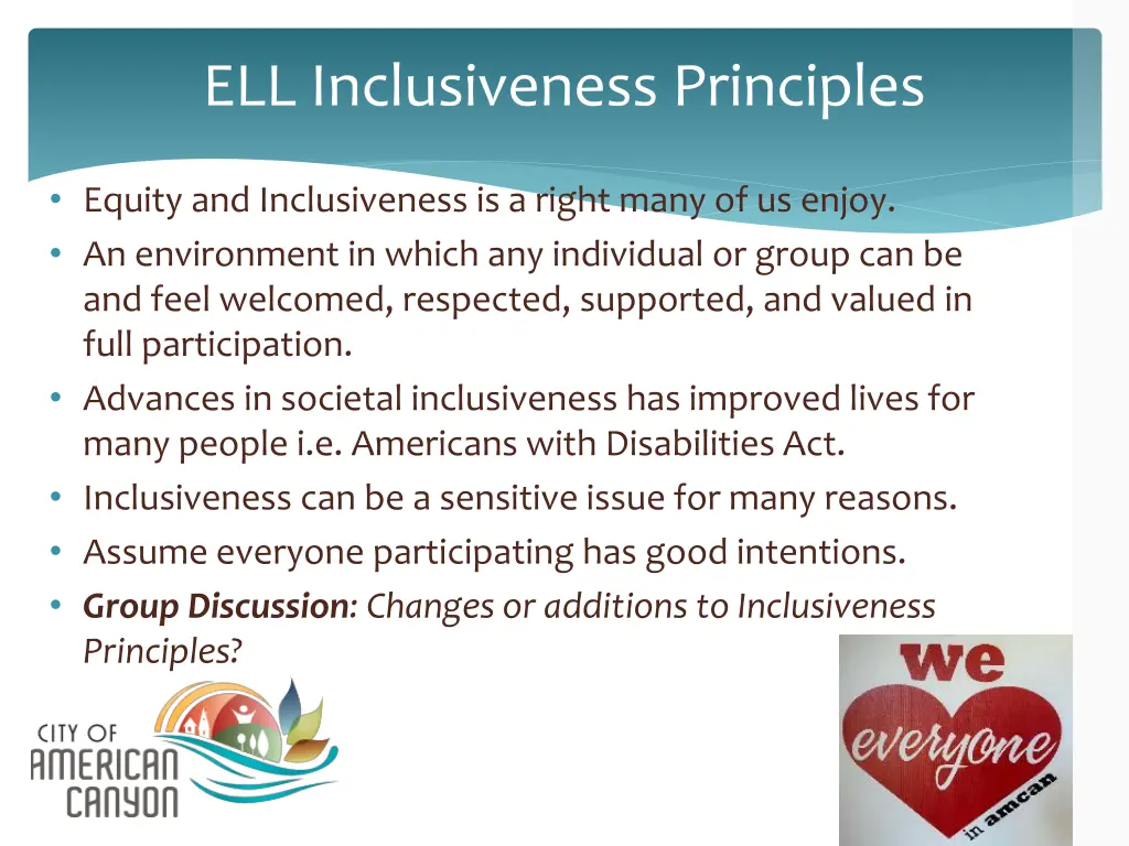 ell inclusiveness principles