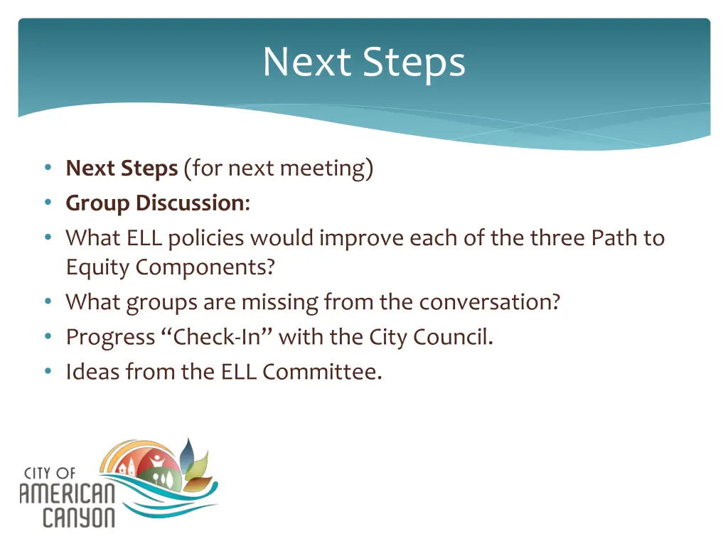 next steps