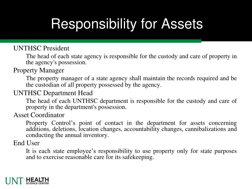 responsibility for assets 2