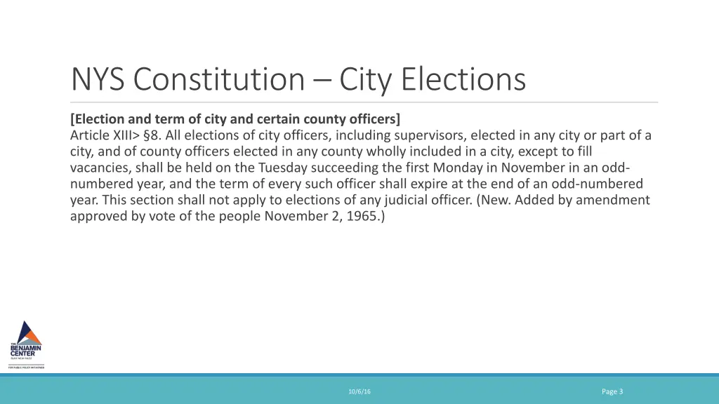 nys constitution city elections