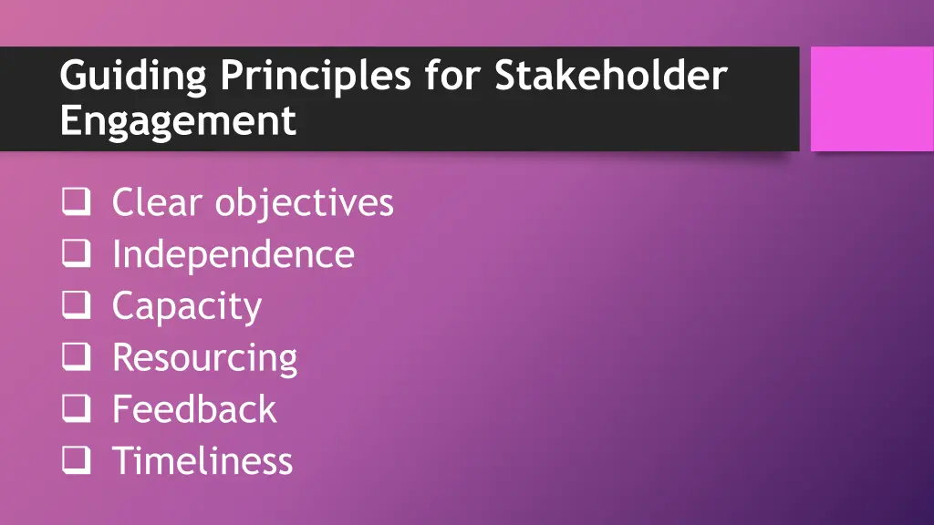 guiding principles for stakeholder engagement