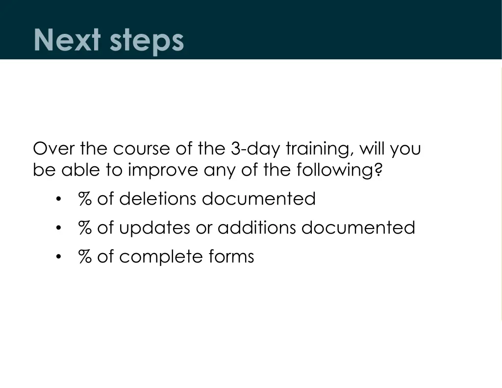 next steps