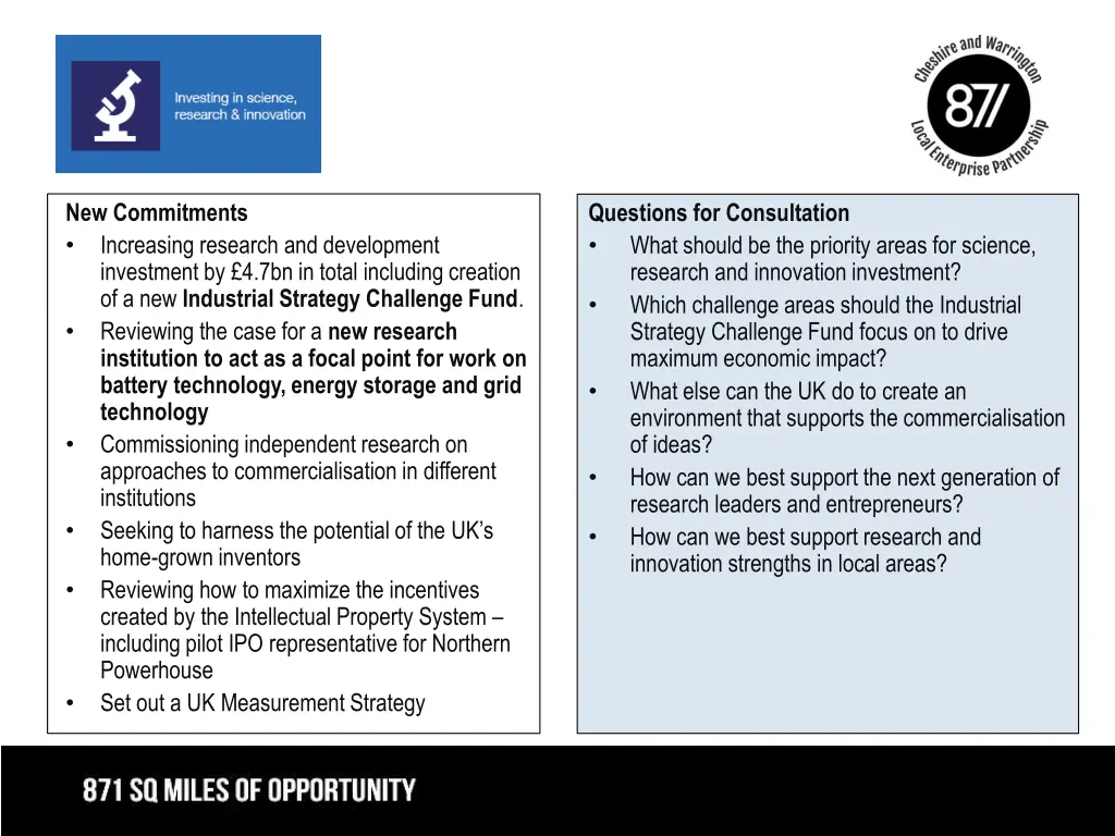 new commitments increasing research