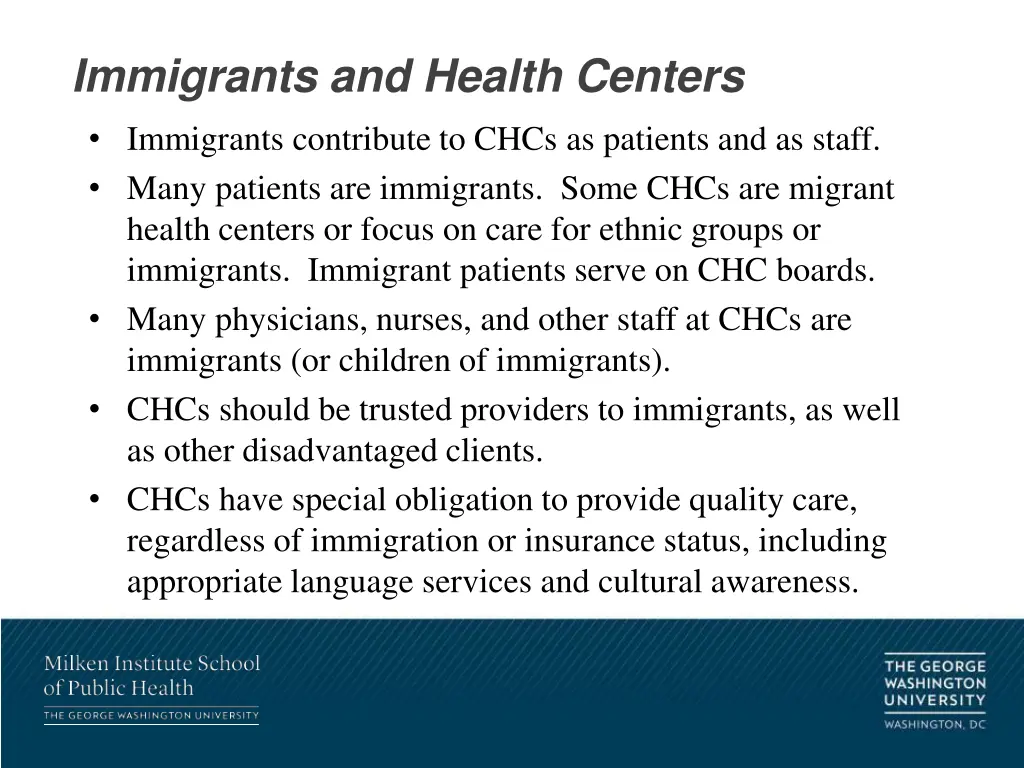 immigrants and health centers