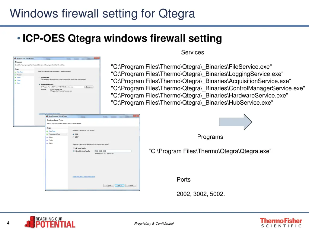windows firewall setting for qtegra 3