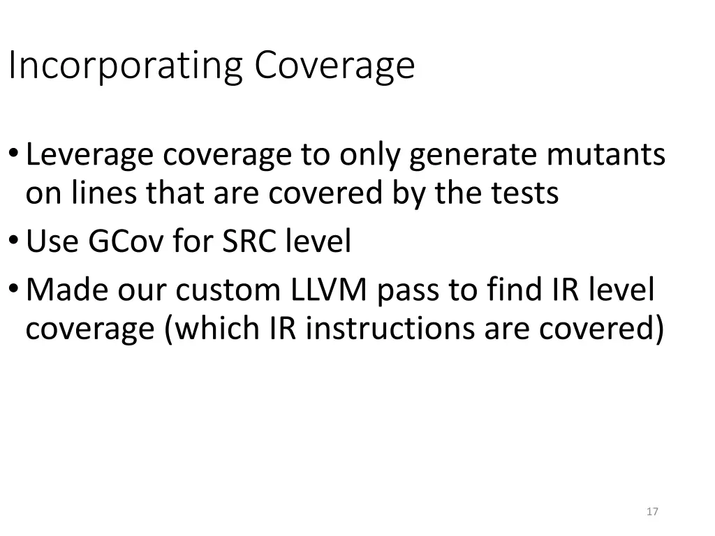incorporating coverage