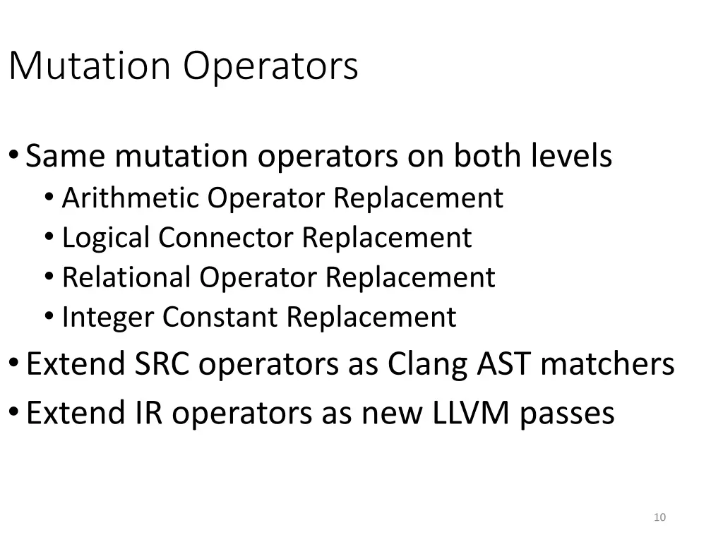 mutation operators