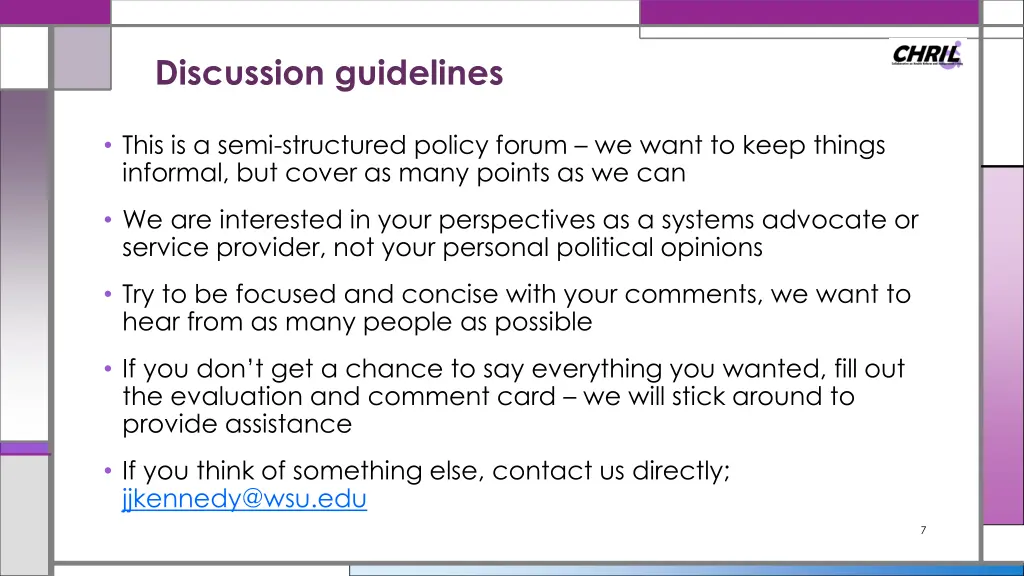 discussion guidelines
