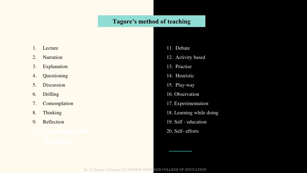tagore s method of teaching