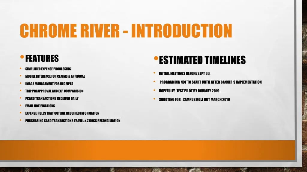 chrome river introduction