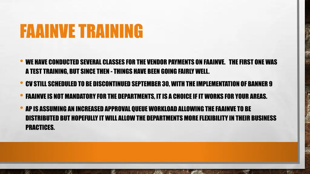 faainvetraining
