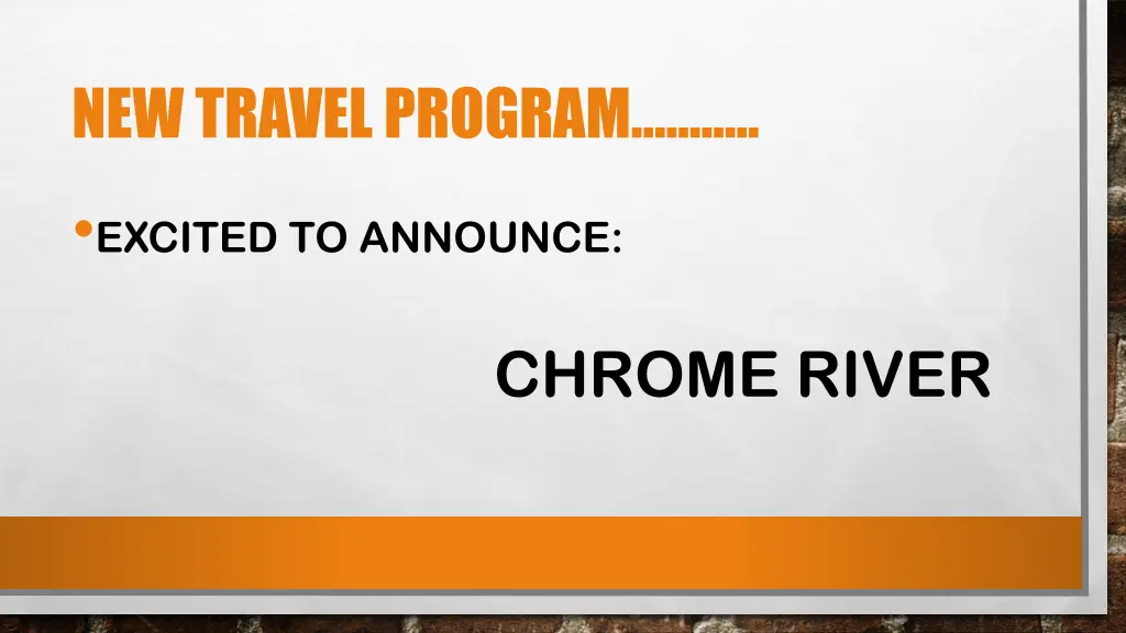 new travel program