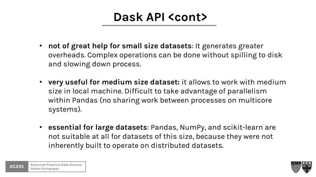 dask api cont