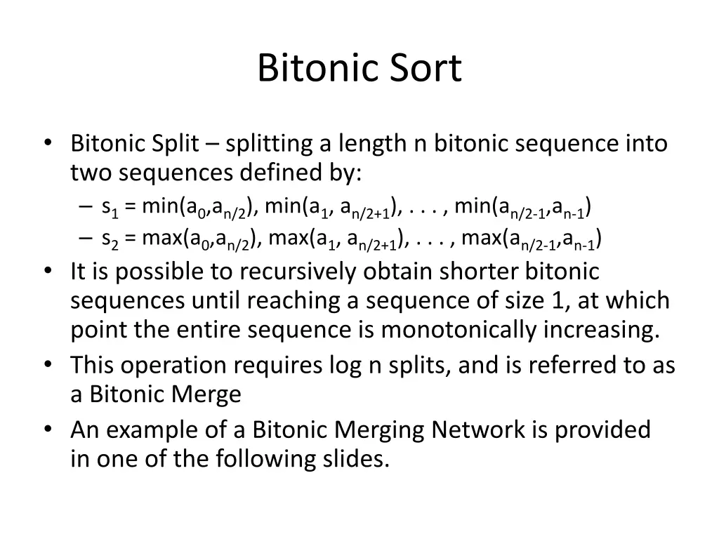 bitonic sort 1