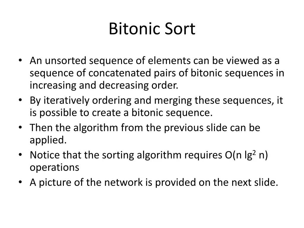 bitonic sort 2