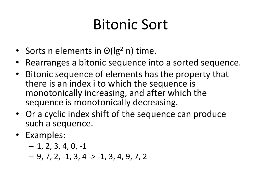 bitonic sort