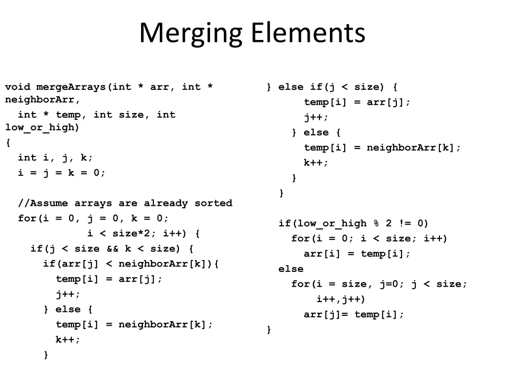 merging elements