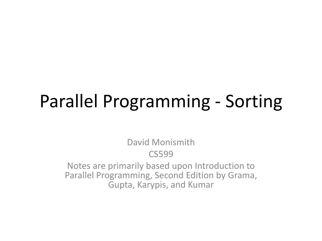 parallel programming sorting