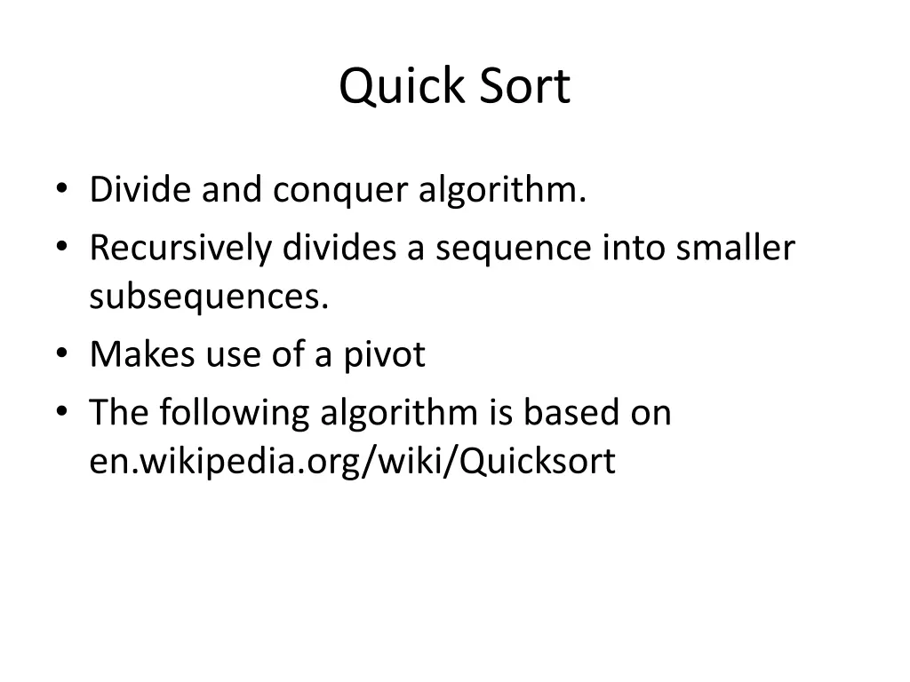 quick sort