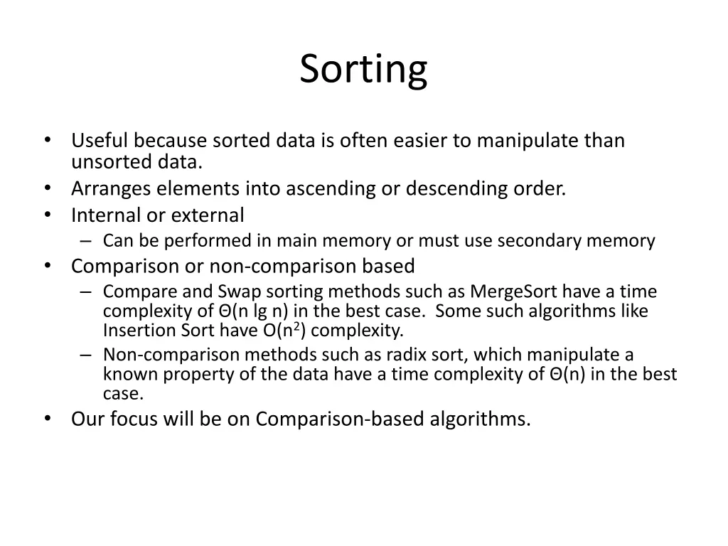 sorting