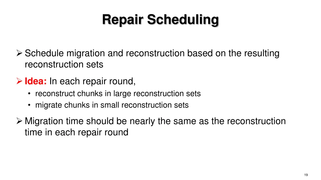 repair scheduling