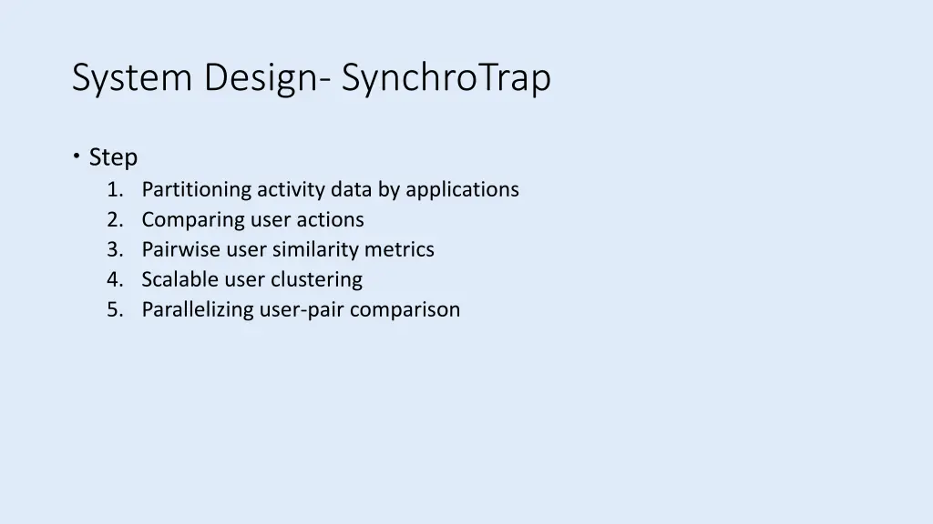 system design synchrotrap 1