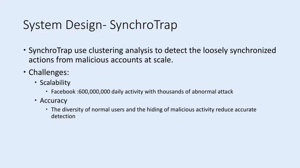 system design synchrotrap
