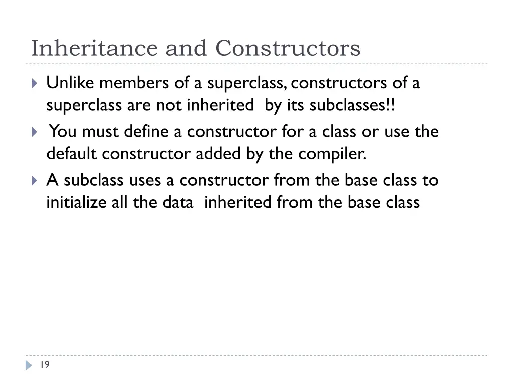 inheritance and constructors