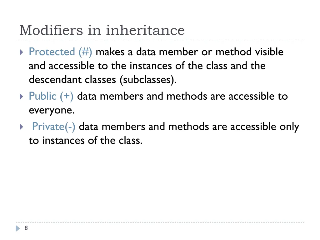 modifiers in inheritance