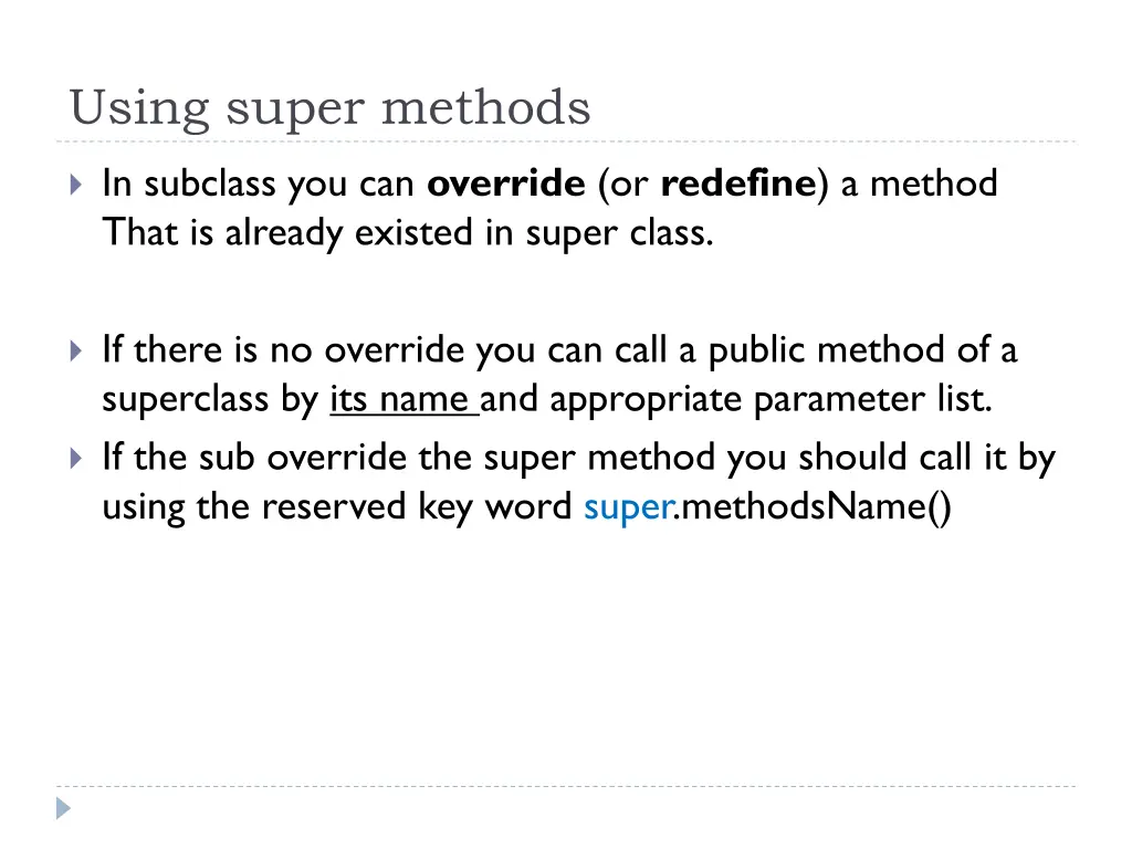 using super methods