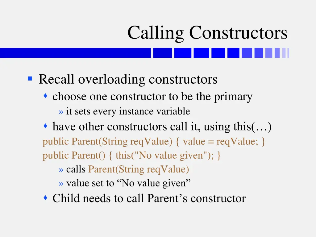 calling constructors