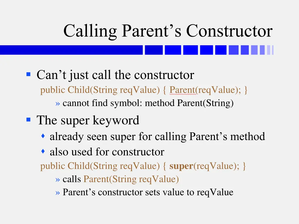 calling parent s constructor