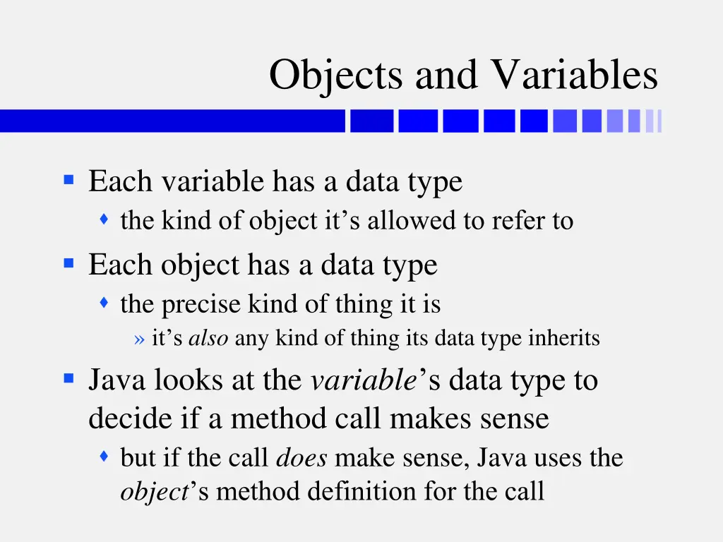 objects and variables