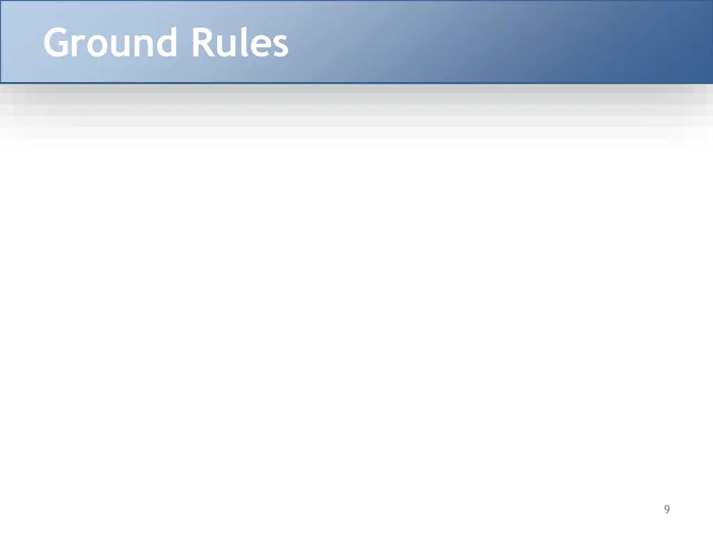 ground rules