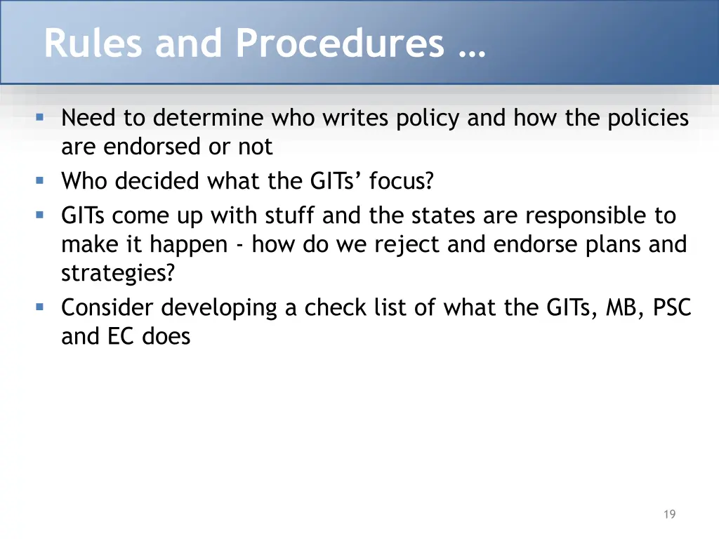 rules and procedures