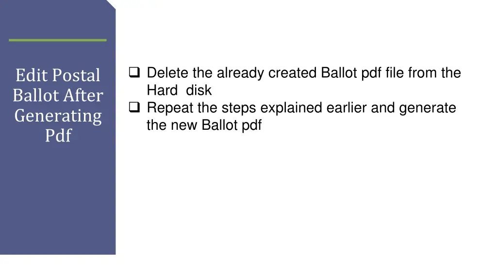 edit postal ballot after generating pdf