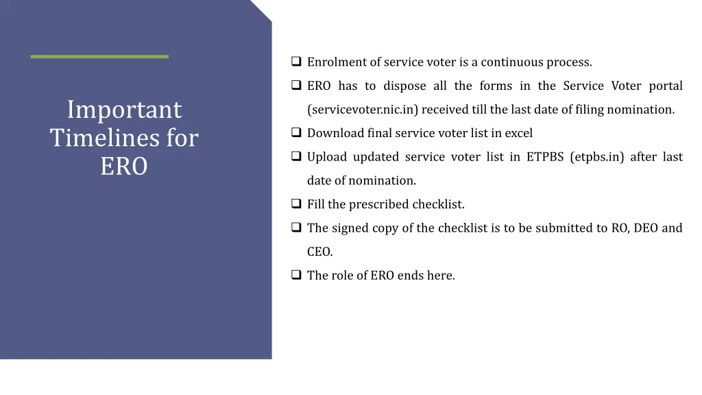 enrolment of service voter is a continuous process