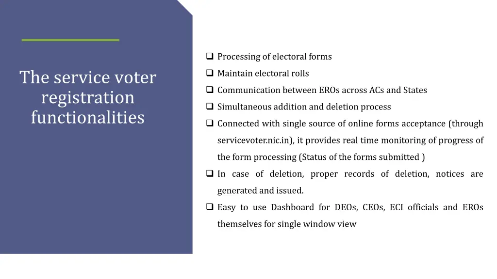 processing of electoral forms