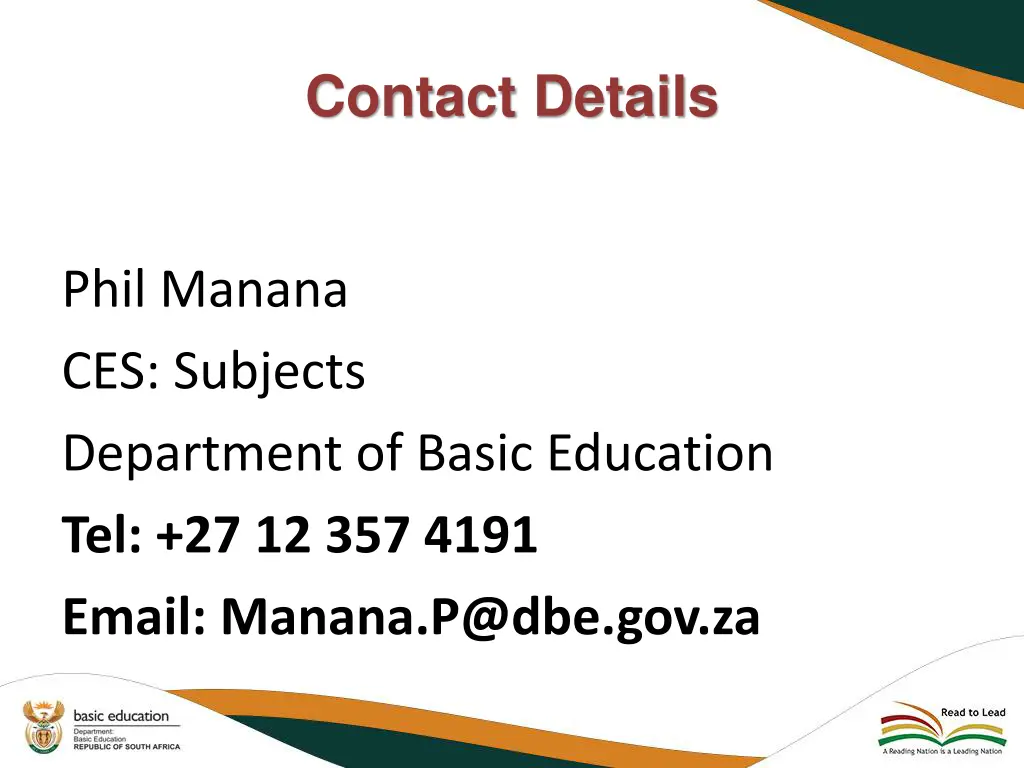 contact details