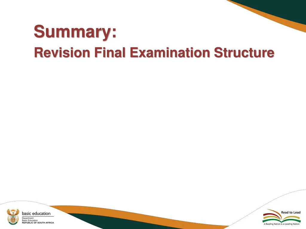 summary revision final examination structure